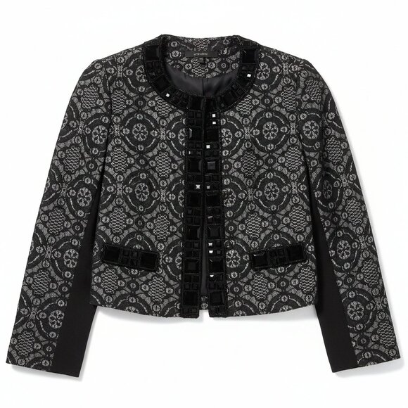 Michael Simon Jackets & Blazers - Michael Simon Lace Beaded Jacket Black Evening Bolero Party Petite L